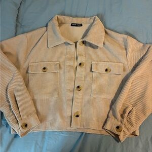 SHEIN Beige Corduroy Utility Jacket